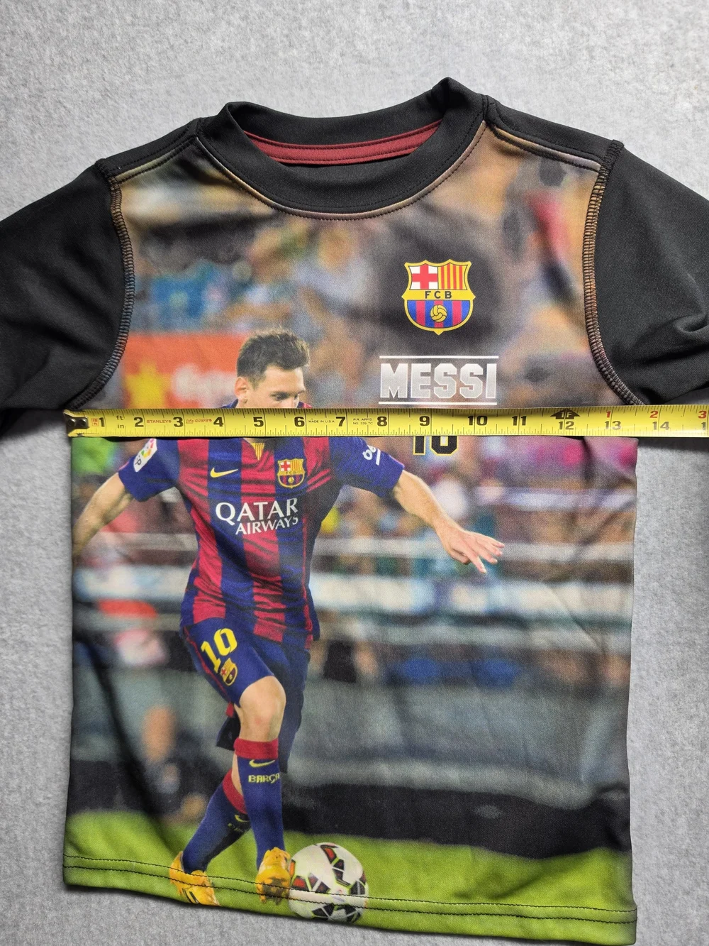 Messi All Over Print FCB 10 Polyester Shirt Youth Size 6 Short Sleeve Soccer
